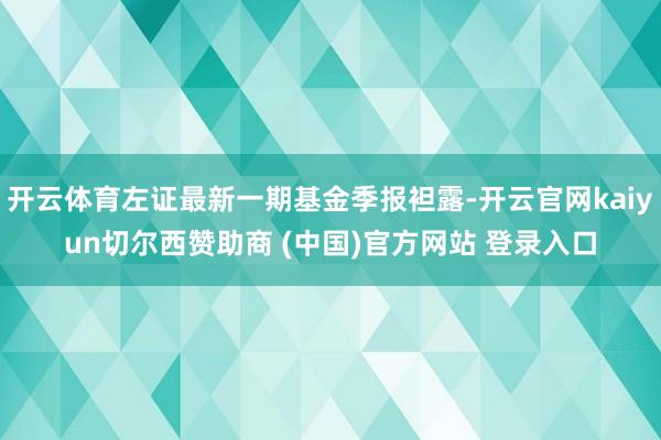 開云體育左證最新一期基金季報(bào)袒露-開云官網(wǎng)kaiyun切爾西贊助商 (中國)官方網(wǎng)站 登錄入口