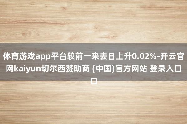 體育游戲app平臺較前一來去日上升0.02%-開云官網kaiyun切爾西贊助商 (中國)官方網站 登錄入口